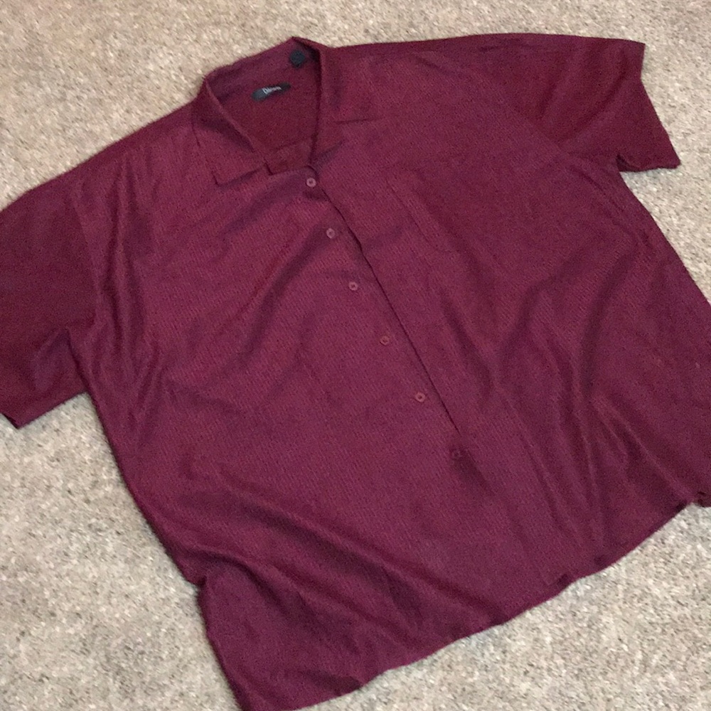 Burgundy button down casual shirt